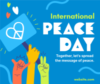 United for Peace Day Facebook Post Design