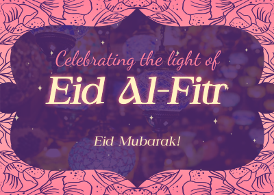 Eid Al Fitr Lantern Postcard Image Preview