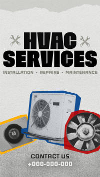 Retro HVAC Service Facebook story Image Preview