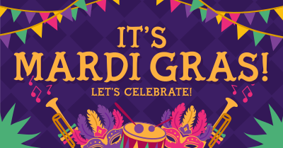 Rustic Mardi Gras Facebook ad Image Preview