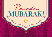 Ramadan Temple Greeting Postcard Design