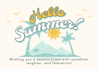 Vintage Summer Greeting Postcard Image Preview