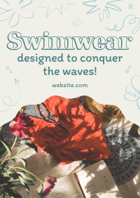 Swimwear For Surfing Poster Design