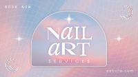Girly Cosmic Nail Salon Facebook Event Cover Design