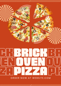 Simple Brick Oven Pizza Poster Design