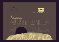 Australia Uluru Postcard Design