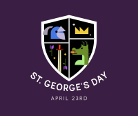 St. George's Day Shield Facebook Post Design