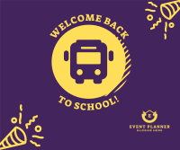 Welcome Back School Bus Facebook Post Design