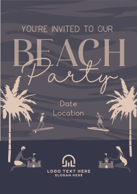 It's a Beachy Party Poster Design