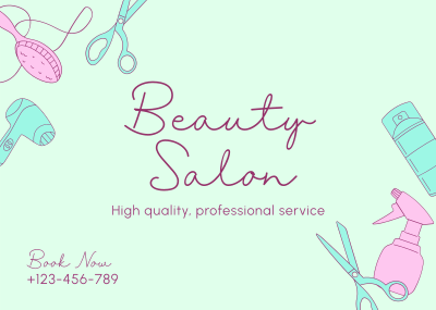 Beauty Salon Services Postcard Image Preview