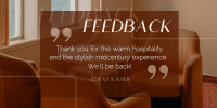 Minimalist Hotel Feedback Twitter post Image Preview