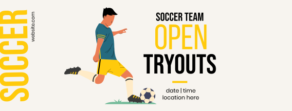 Soccer Tryouts Facebook Cover Design Image Preview