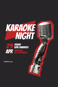 Friday Karaoke Night Pinterest Pin Image Preview