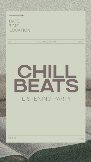 Minimal Chill Music Listening Party Instagram Reel Image Preview