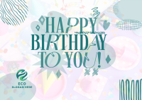 Quirky Birthday Celebration Postcard Image Preview