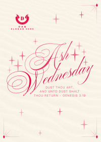 Simple Elegant Ash Wednesday Poster Image Preview