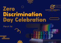 Playful Zero Discrimination Celebration Postcard Design