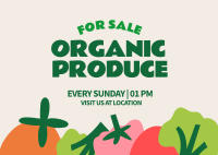 Organic Vegetables Postcard Design
