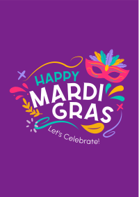 Mardi Gras Mask Flyer Design
