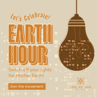 Earth Hour Light Bulb Instagram Post Design