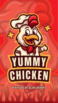 Chicken Restaurant Mascot TikTok Video Design