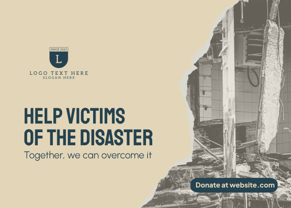 Disaster Relief Postcard Design Image Preview