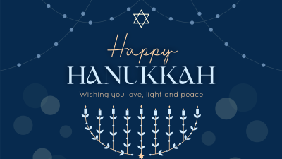 Festive Hanukkah Lights Facebook event cover Image Preview