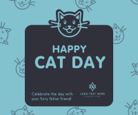 Cat Day Greeting Facebook Post Design