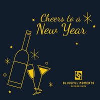 New Year Cheers Linkedin Post Image Preview
