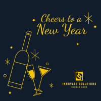 New Year Cheers Linkedin Post Image Preview