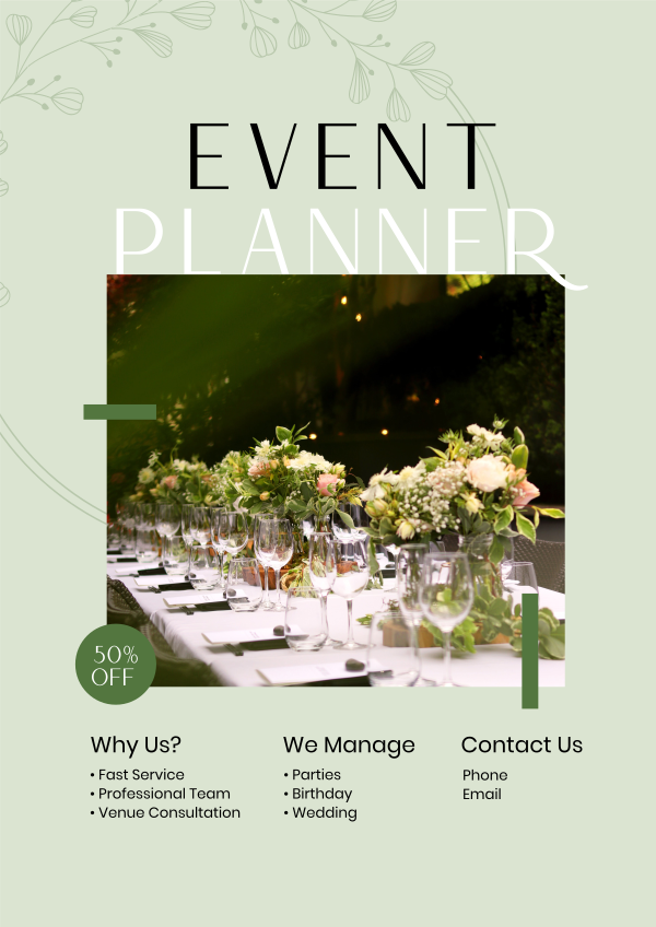 Organic Wedding Flyer Design Image Preview