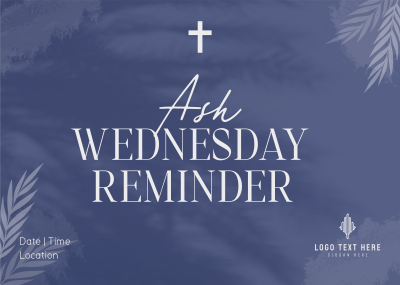 Ash Wednesday Reminder Postcard Image Preview