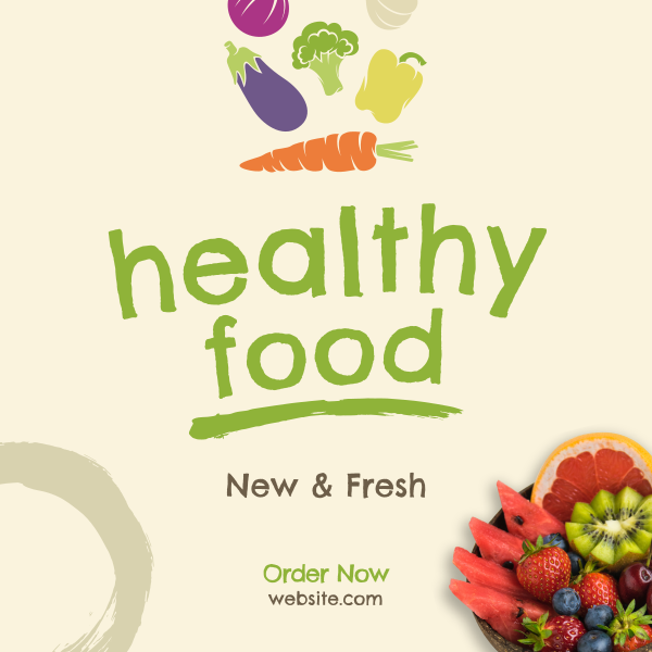 Fresh Healthy Foods Instagram Post Design Image Preview