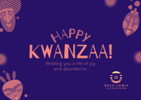 Kwanzaa Mask Postcard Image Preview