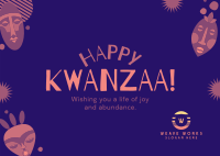 Kwanzaa Mask Postcard Image Preview