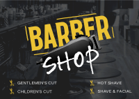 Grunge Barber Shop Services Postcard Design