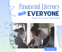 Financial Literacy Podcast Facebook Post Design