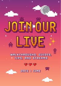 Retro Gaming Live Now Flyer Design