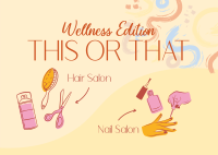 This or That Wellness Salon Postcard Design