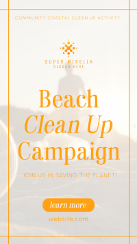 Beach Clean Up Drive Facebook Story Image Preview