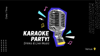 Karaoke Party Mic Facebook Event Cover Design
