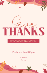 Thanksgiving Falling Leaves Invitation Image Preview