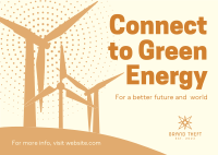 Green Energy Silhouette Postcard Design