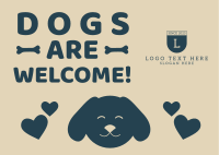 Dogs Welcome Postcard Image Preview