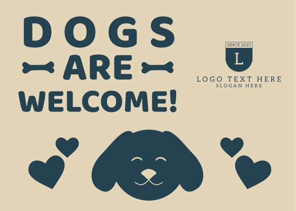 Dogs Welcome Postcard Design Image Preview