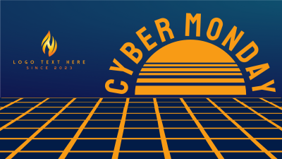 Vaporwave Cyber Monday Facebook Event Cover Image Preview
