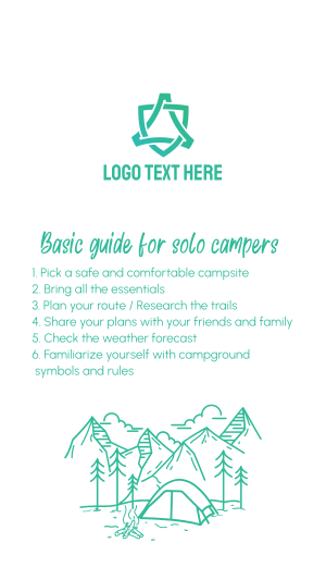 Guide for Solo Campers Instagram story