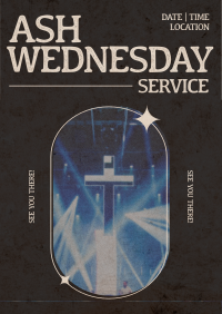 Retro Ash Wednesday Service Poster Image Preview
