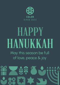 Happy Hanukkah Pattern Poster Design
