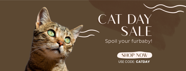 Cat Day Sale Facebook Cover Design Image Preview